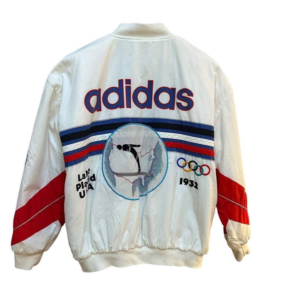 Vintage Adidas 1980 Lake Placid Olympics Jacket USA Size M Red White Blue Rare